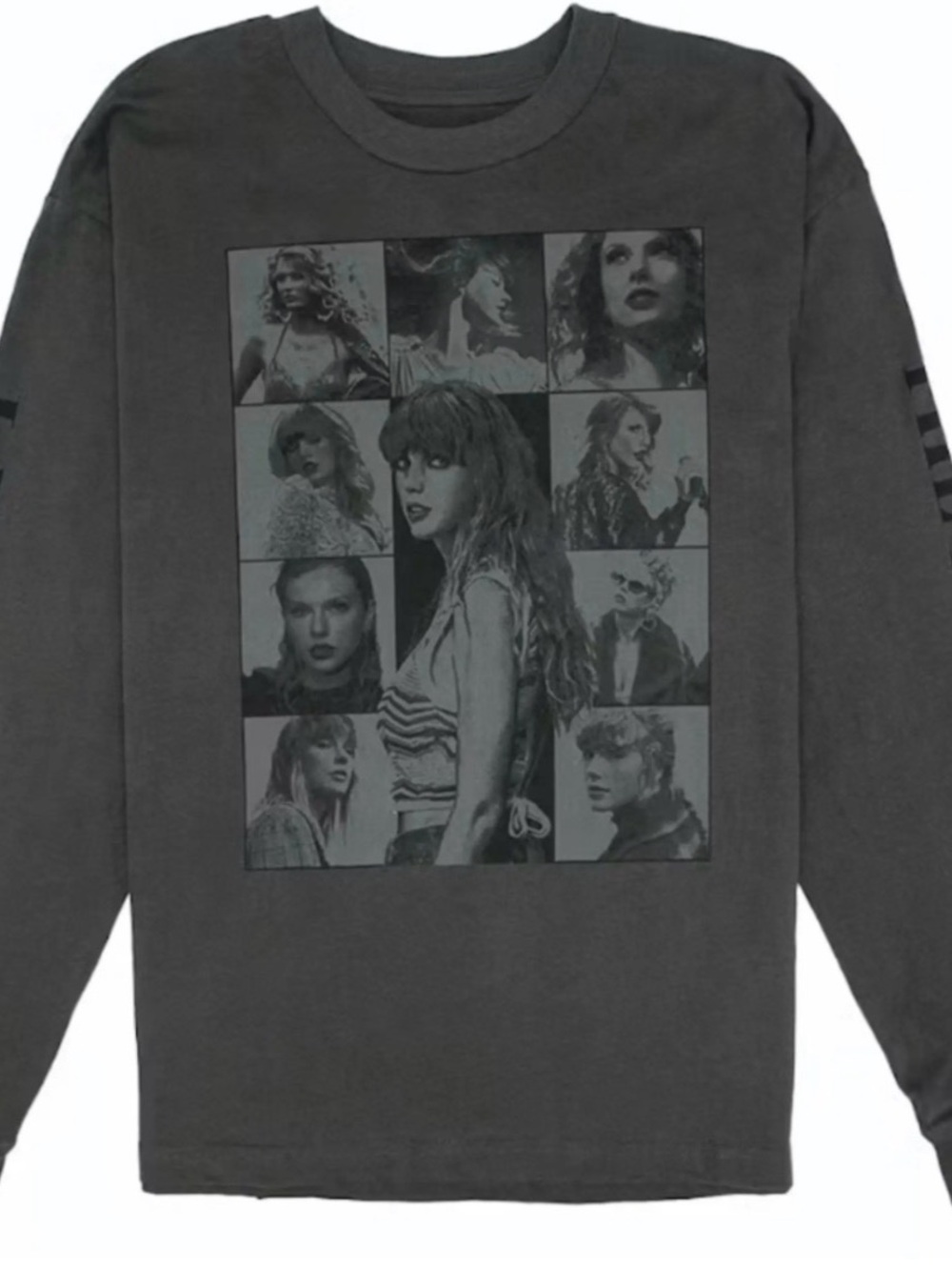 Taylor Swift Eras Tour Printed Long Sleeve Tee - Black